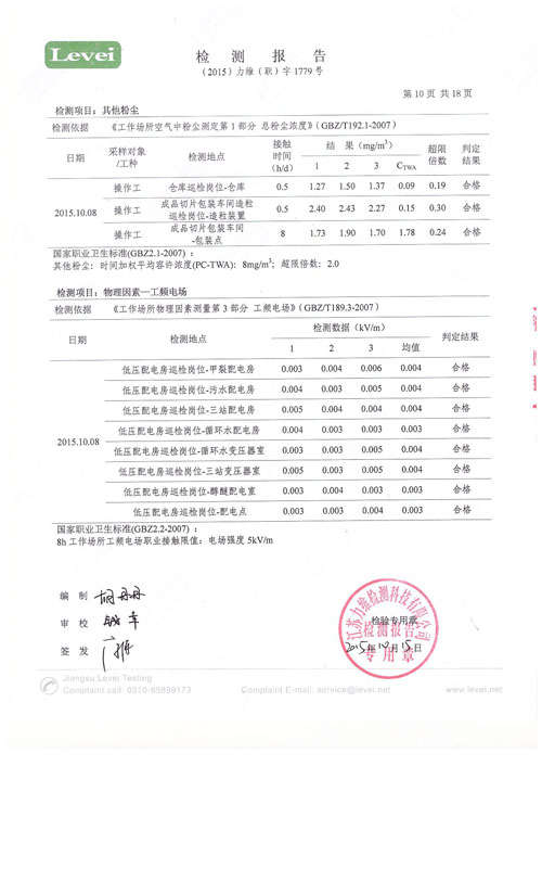 職業(yè)衛(wèi)生、環(huán)境監(jiān)測(cè)